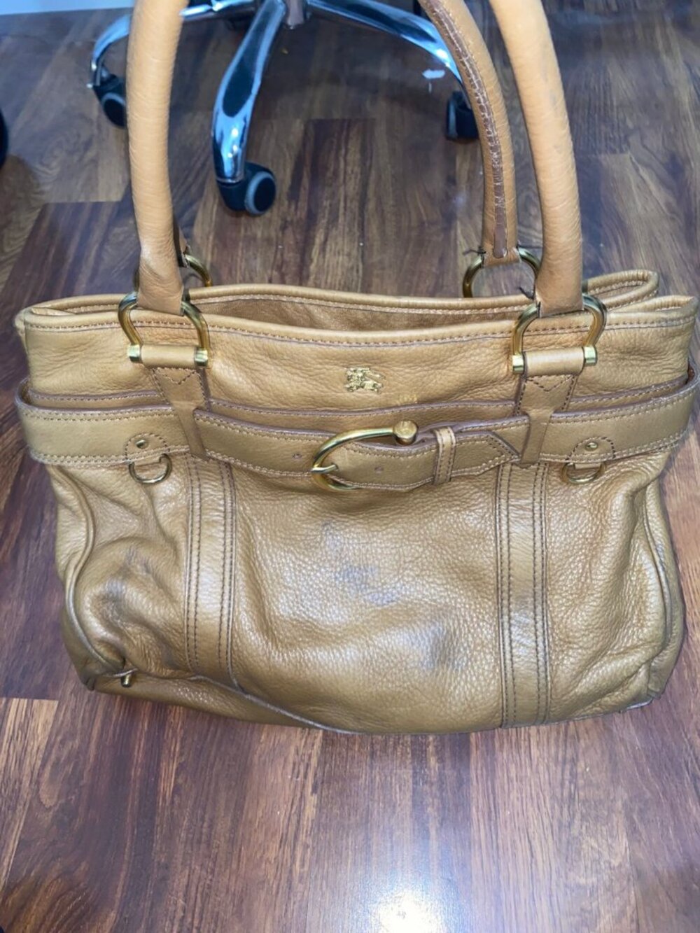 Burberry Brown Leather Double Handle Tote